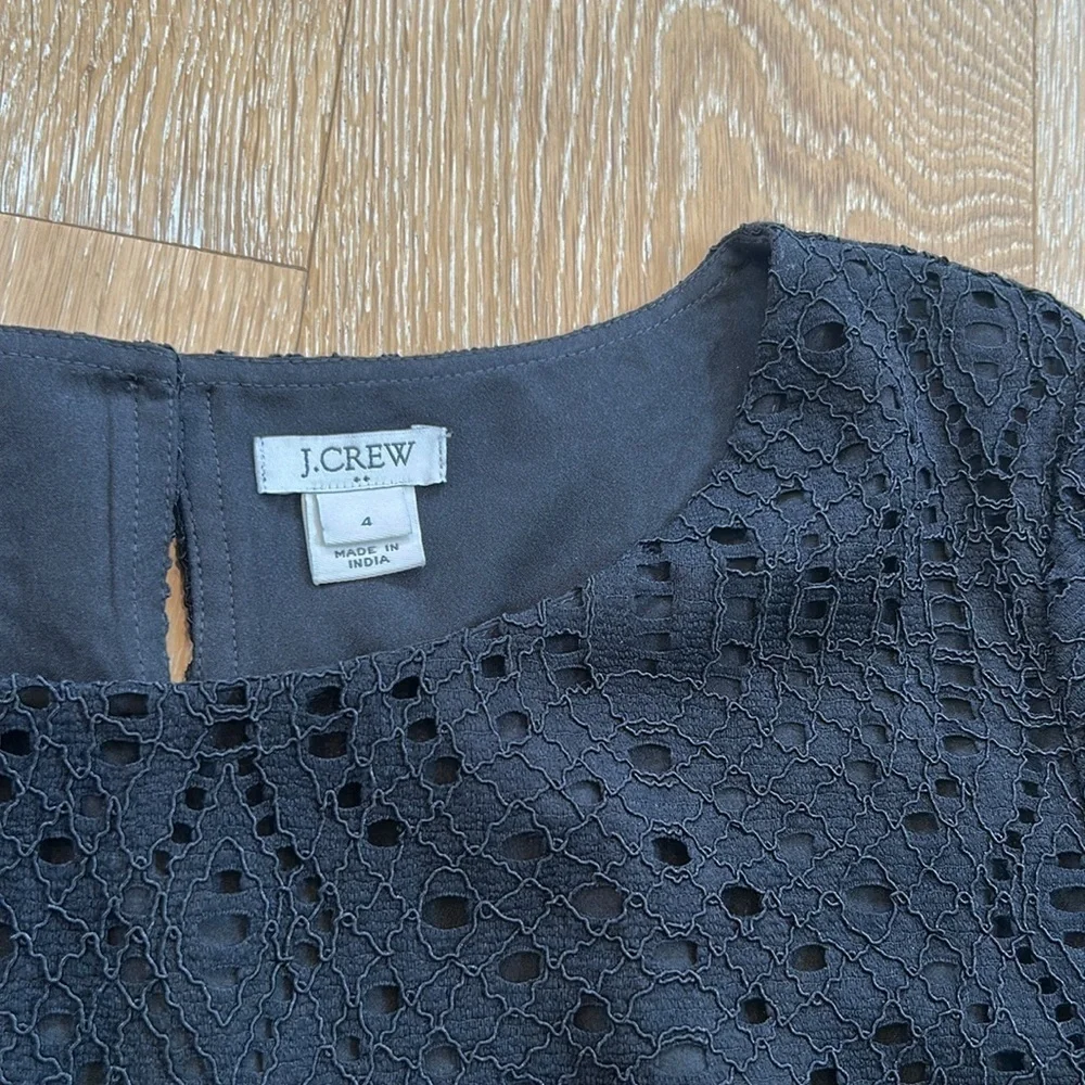 J. Crew Black Lace Eyelet Dress